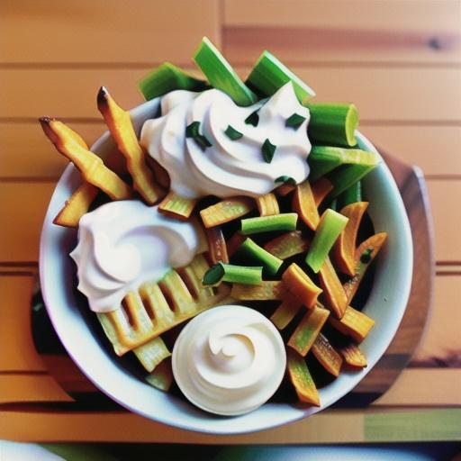 Loaded Sour Cream and Onion Waffle Fries