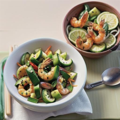 No-cook prawn and cucumber noodle salad