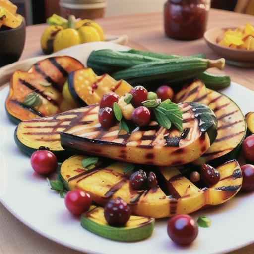 Grilled Delicata Squash with Warm Cranberry Dressing