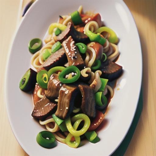Stir-fried beef and noodles