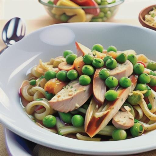 Chicken Tetrazzini with Peas