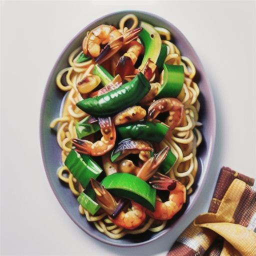 Sweet chilli prawn and noodle stir-fry recipe