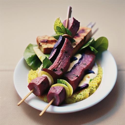 Sumac and yoghurt lamb kebabs with raw beetroot salad