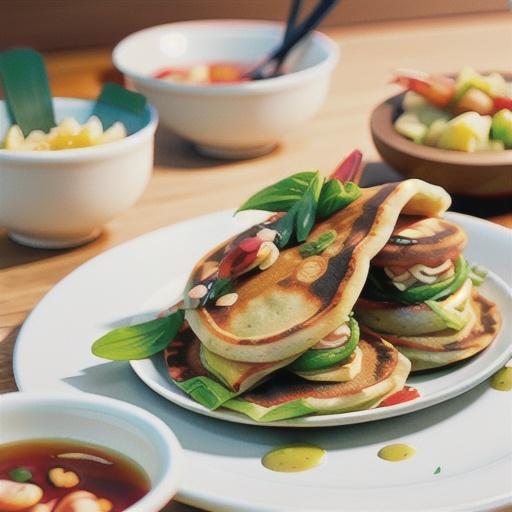 Vietnamese pork & prawn pancakes