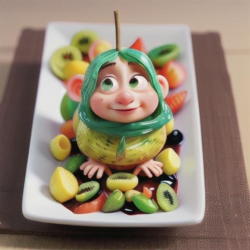 Tropical fruit in cardamom syrup