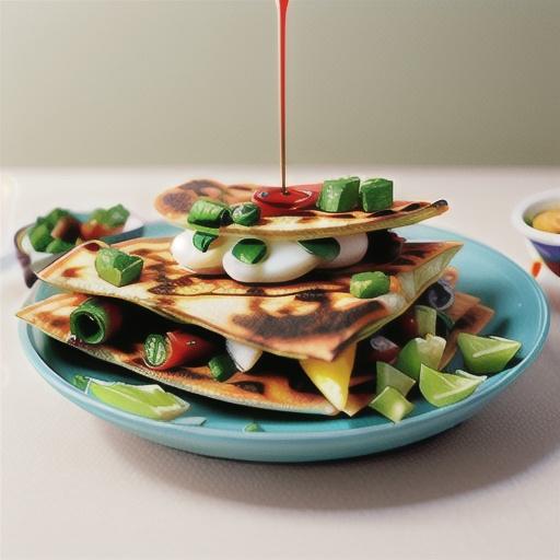 Egg quesadillas with chilli guacamole