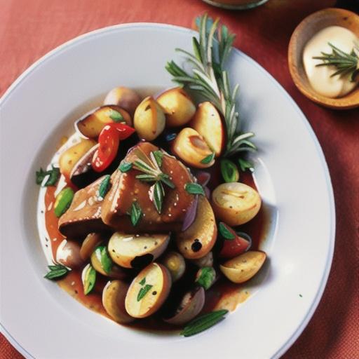 Veal marsala with rosemary and garlic potatoes