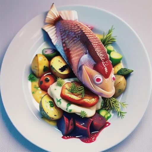 Ocean trout with dill potatoes and beetroot pesto