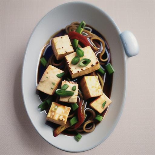 Chilli tofu stir-fry with soba noodles