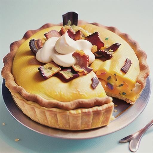 Cheesy pumpkin and bacon pie