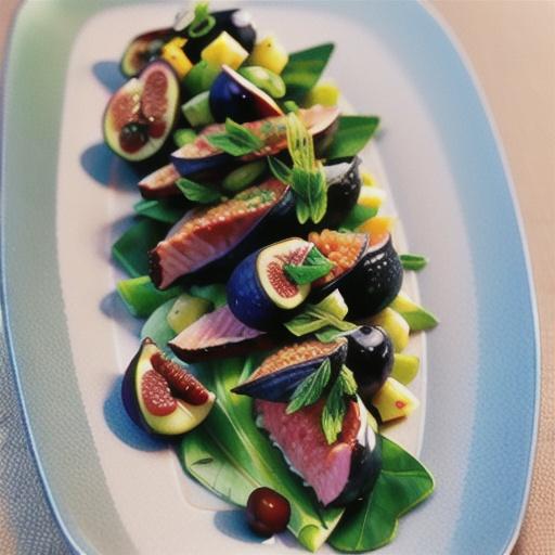 Pepper & fennel-crusted tuna with figs