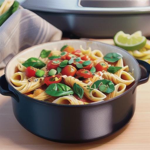 Vegan One-Pot Coconut Curry with Pasta and Vegetables