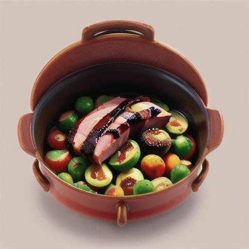 Redcurrant and balsamic glazed ham