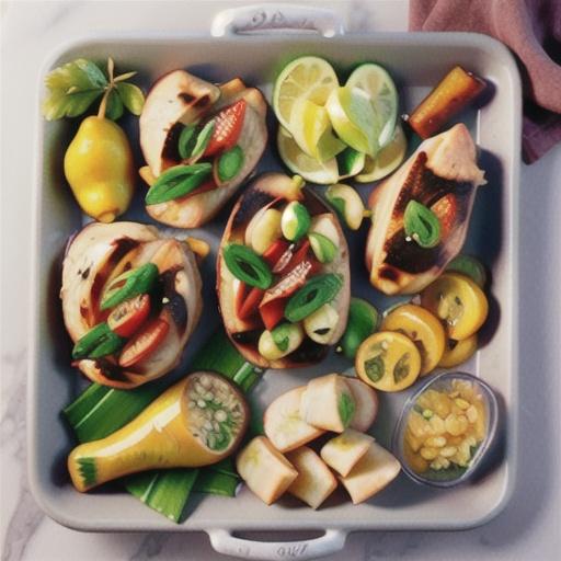 Honey and lemongrass chicken with pear recipe