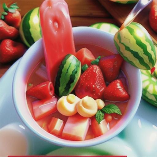 Watermelon Strawberry Rhubarb Soup