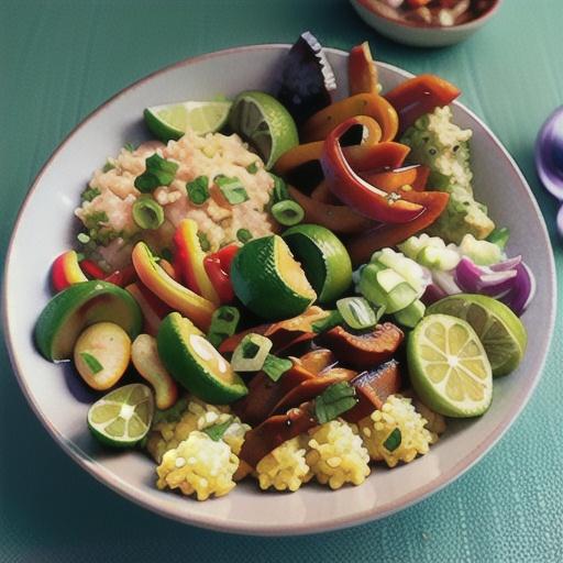 Chicken Fajita and Cilantro-Lime Cauliflower Rice Bowls