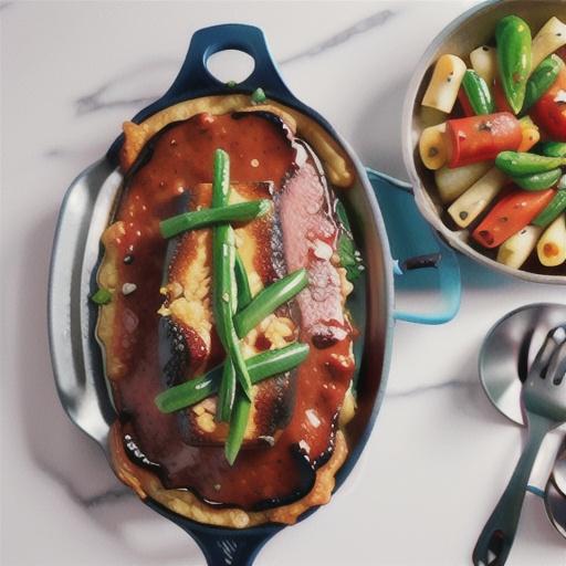 Honey barbecue-glazed frying pan meatloaf