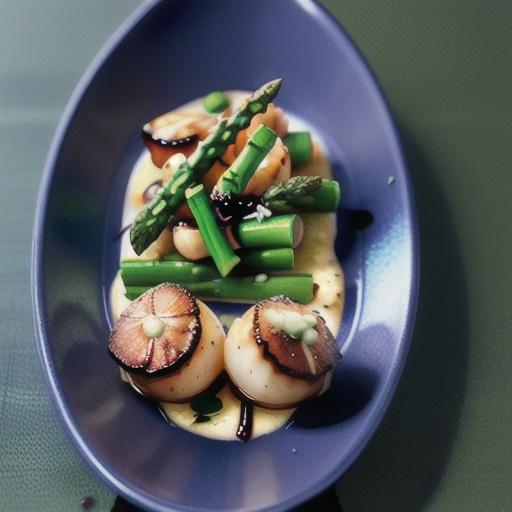 Seared Scallops with Asparagus Sauce