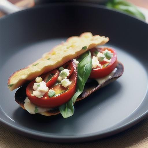 Feta, ham and basil omelette