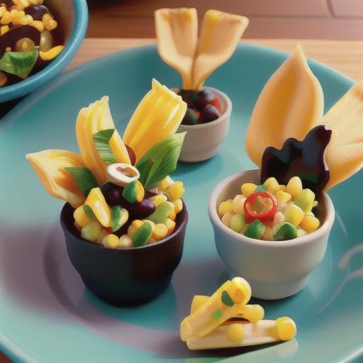 Black Bean—Corn Wonton Cups