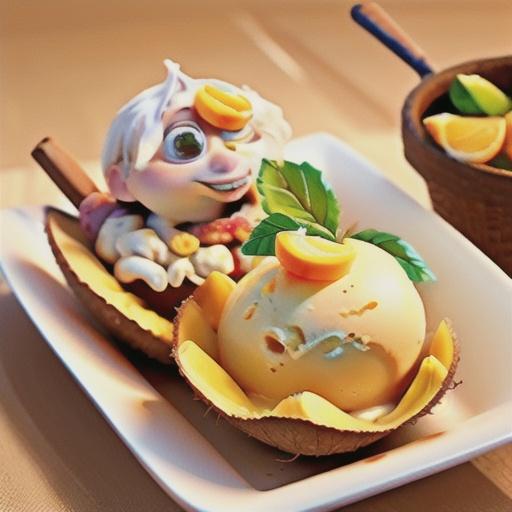 Ginger and coconut ice-cream