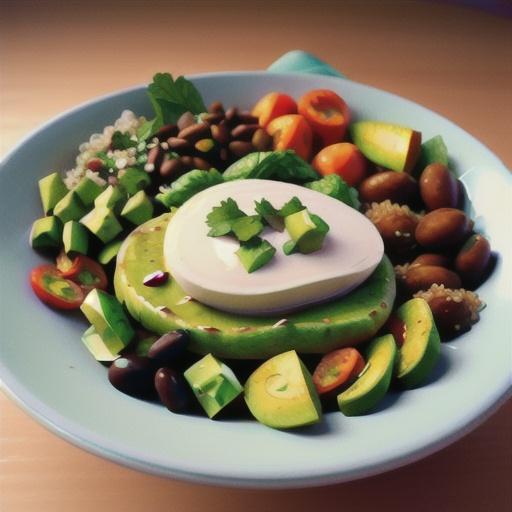 Vegan Mexican Quinoa Bowl with Green Chile Cilantro Sauce