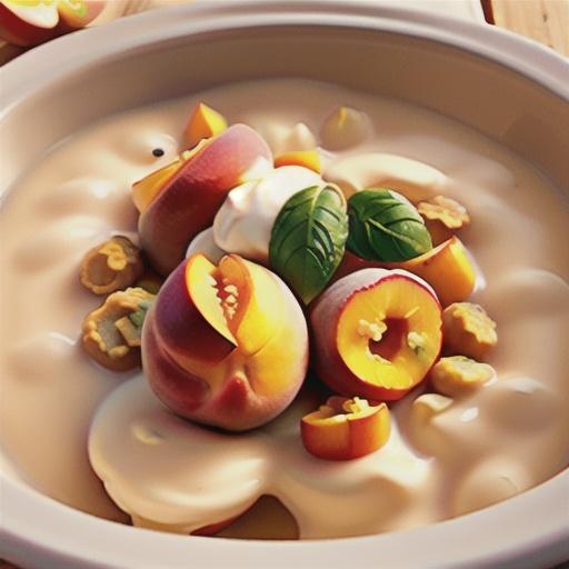Slow Cooker Peaches and Cream Steel-Cut Oatmeal