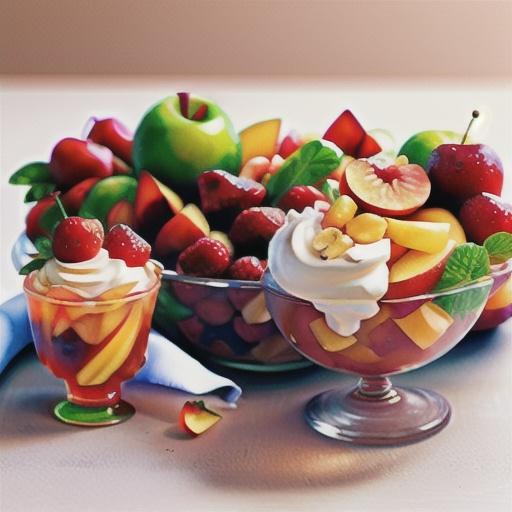 Summer Fruit Salad with Whipped Cream