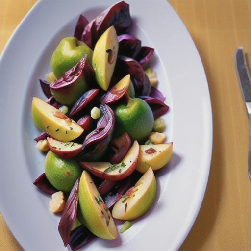 Pear, blue cheese & radicchio with red wine dressing