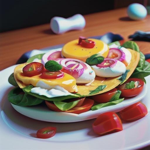 Spinach, Tomato, and Feta Egg White Omelette