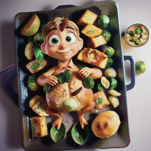 Roast chicken with crispy brussels sprouts and focaccia recipe