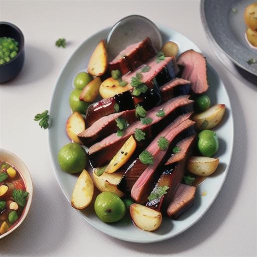 Beef brisket with parsley-lemon potatoes recipe
