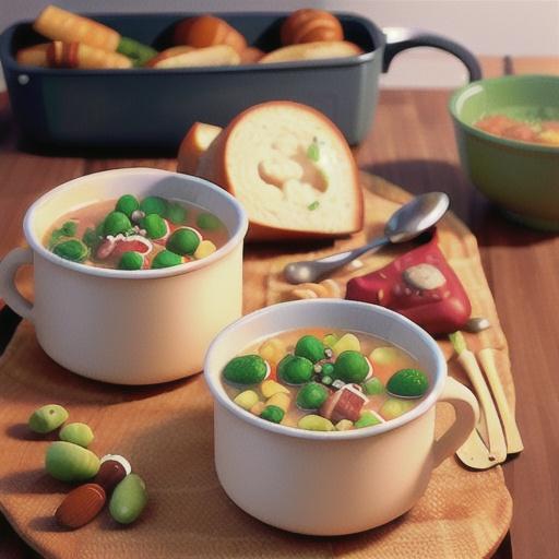 Pea, ham & sausage soup
