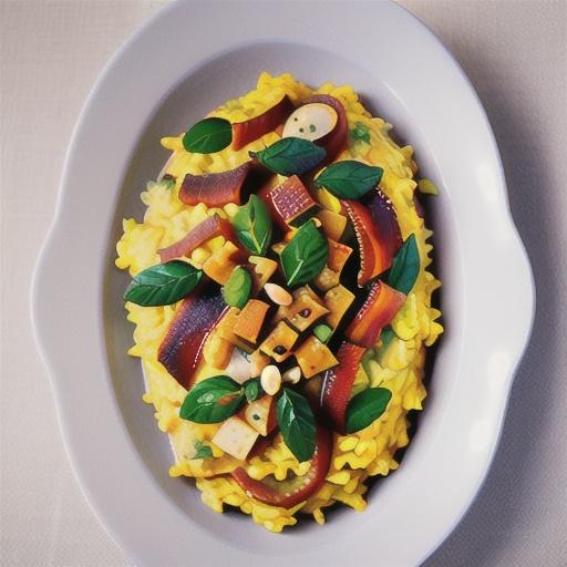 Baked pancetta and pumpkin risotto