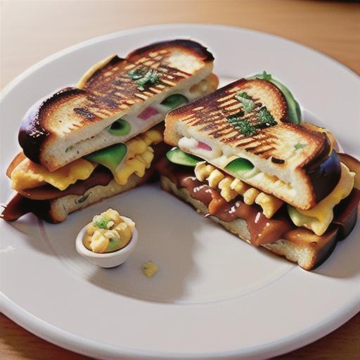 Grilled Cheese and Scrambled Egg Sandwich