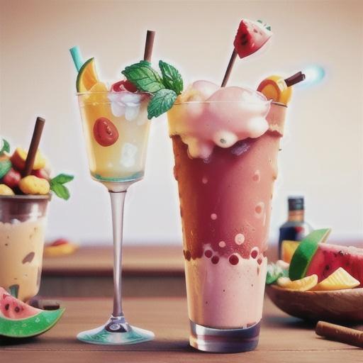 Gin and watermelon frappe