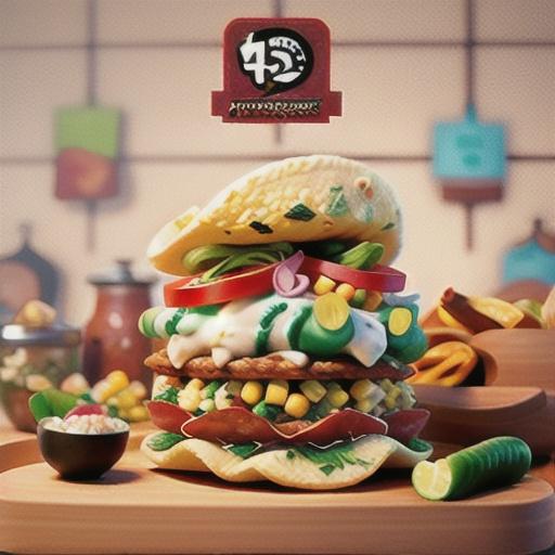 Chicken, corn and salami tacos