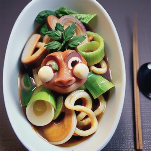 Udon noodle and Peking duck soup bowl