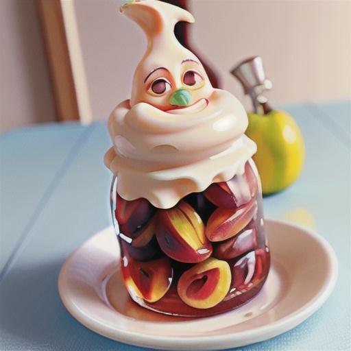 White nectarine jelly with almond cream