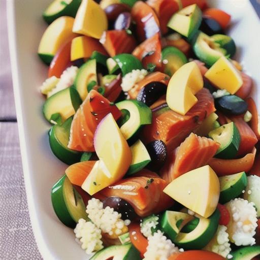 Hot-smoked salmon & couscous salad