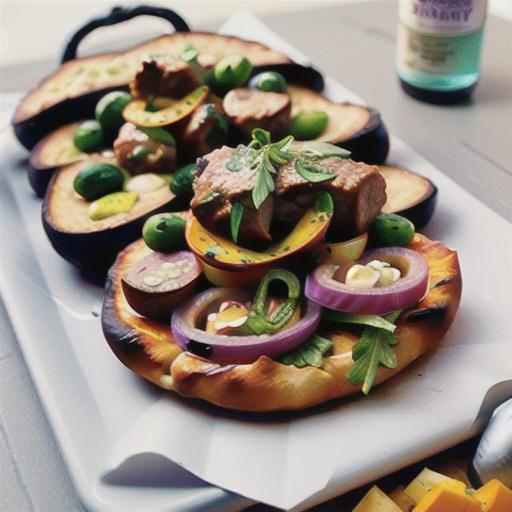 Five-hour roast lamb with beans and olives