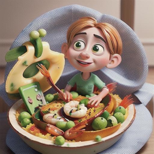 Prawn, pea & coconut paella