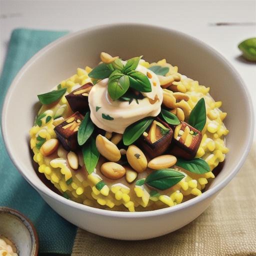 Pumpkin, basil and pine nut risotto