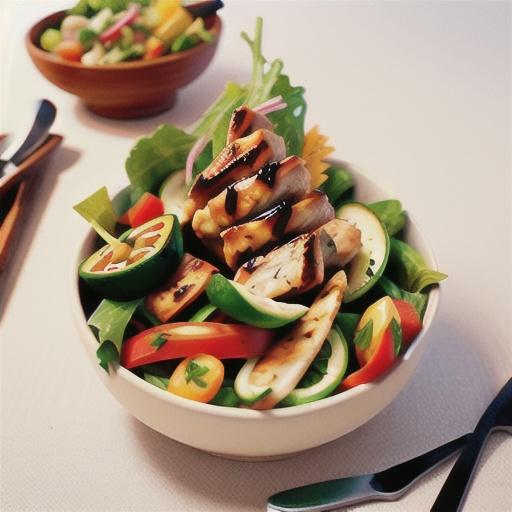 Paprika spiced chicken with ribbon salad