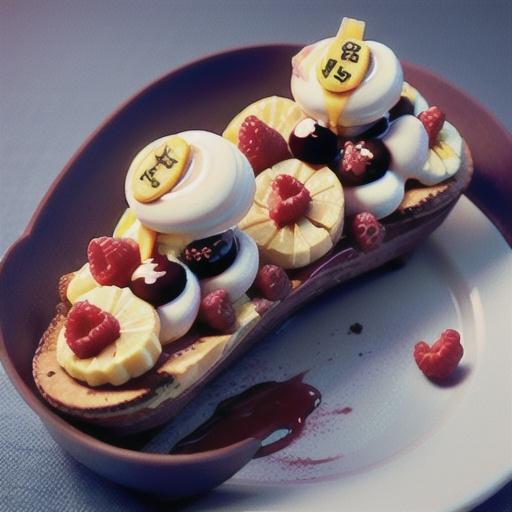 Banana Split with Raspberries