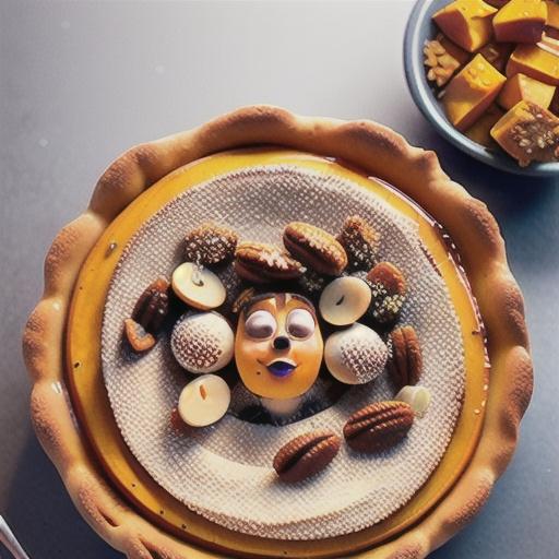 Pumpkin pie with pecan crumble