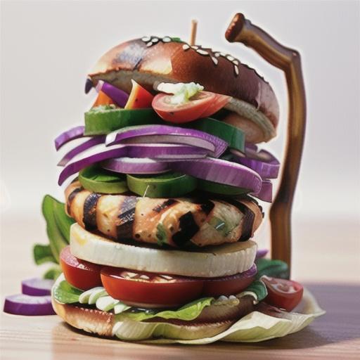 Spicy Grilled Turkey Burger with Coleslaw