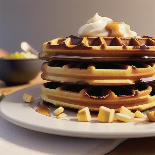 Pumpkin Waffles with Spiced Maple Syrup