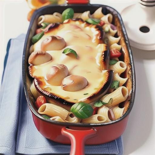 5-ingredient chicken and mushroom pasta bake