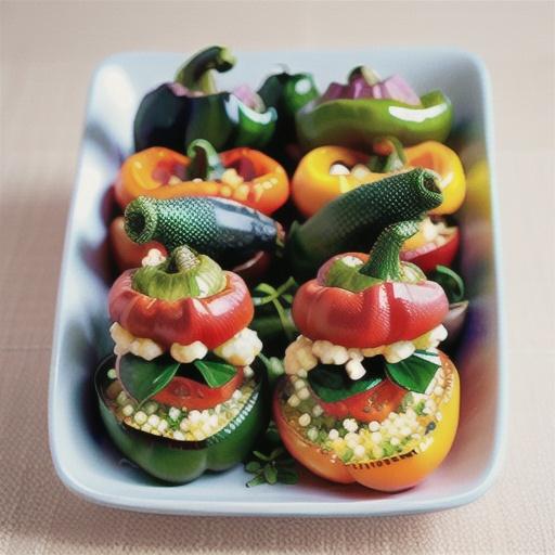 Stuffed capsicum with couscous feta & herbs